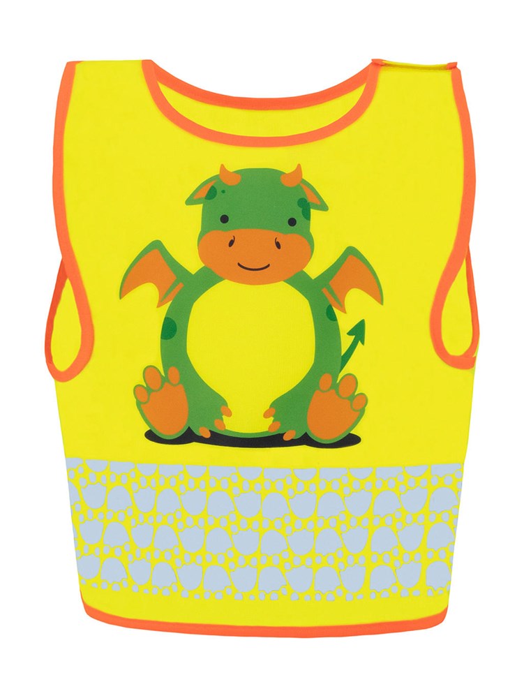 Children's Safety Vest Funtastic Wildlife - Dragon Yellow