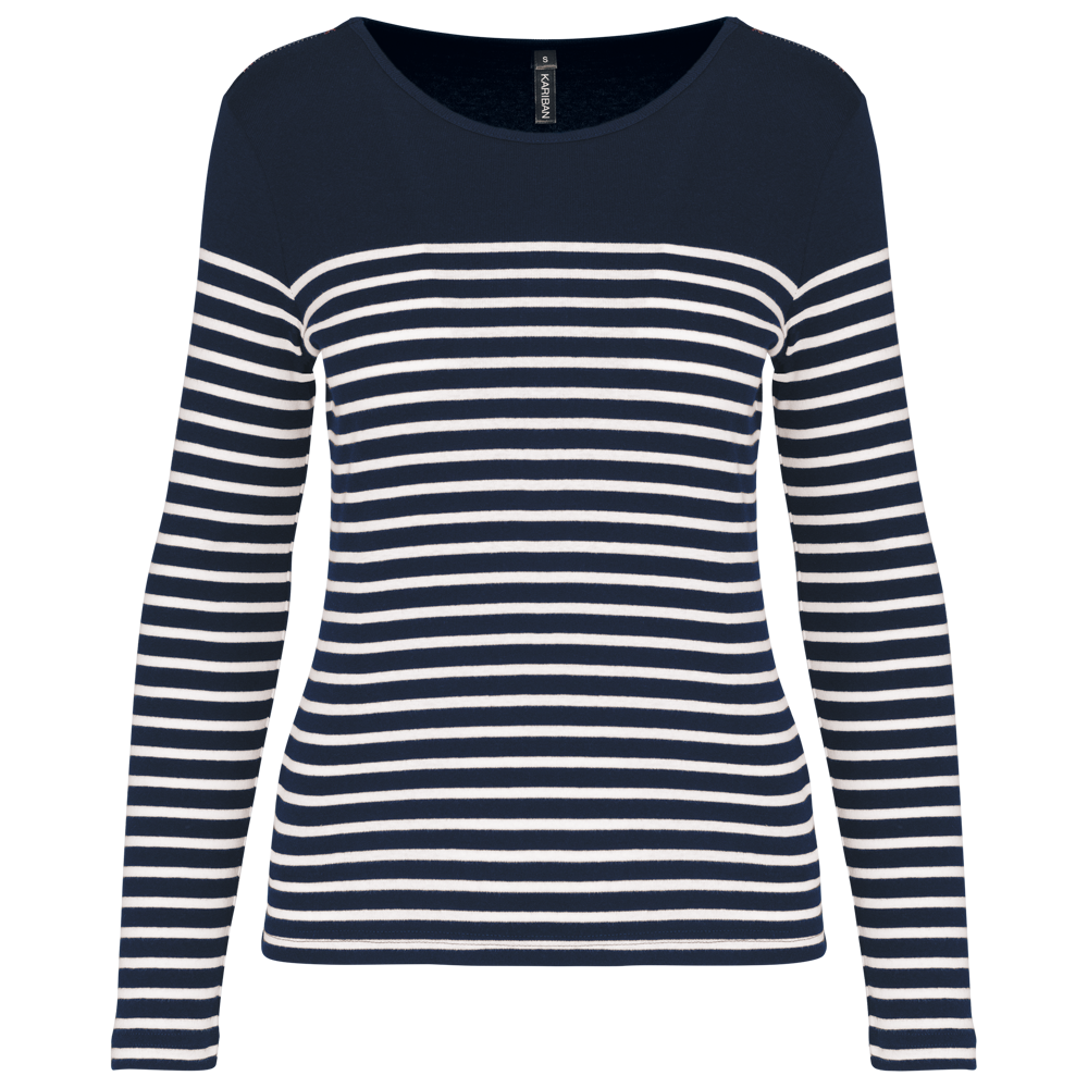 K386 - Gestreept dames-t-shirt lange mouwen K386 - Gestreept dames-t-shirt lange mouwen