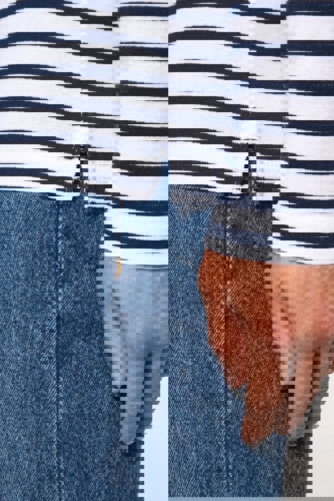 K366 - Gestreept heren-t-shirt lange mouwen