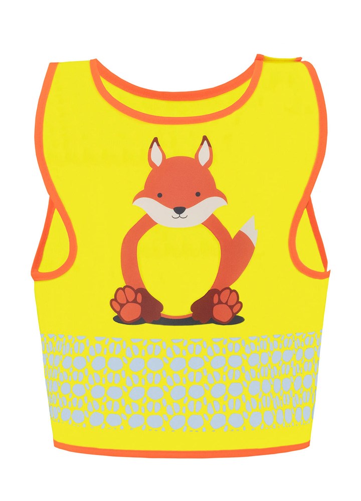 Children's Safety Vest Funtastic Wildlife - Fox Yellow