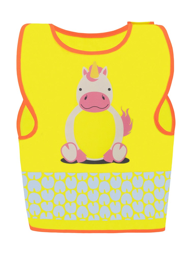 Children's Safety Vest Funtastic Wildlife - Unicorn Yellow