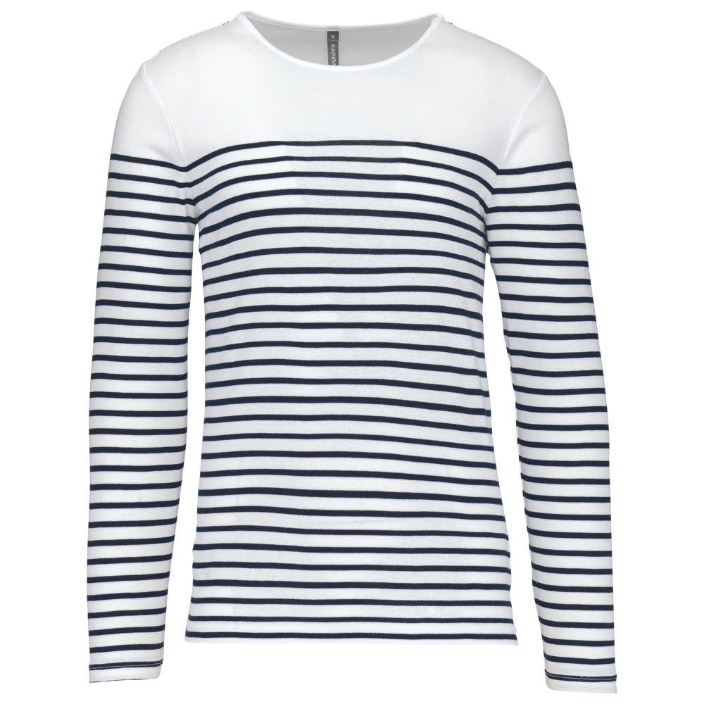 K366 - Gestreept heren-t-shirt lange mouwen