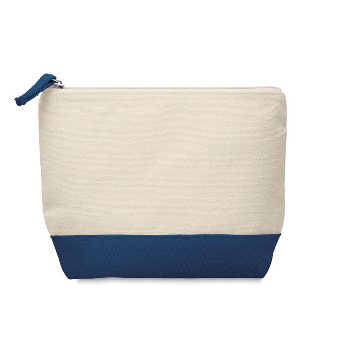 KLEUREN - 2-Kleurige katoenen toilettas - Blauw