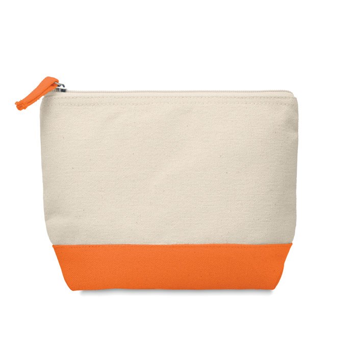 KLEUREN - 2-Kleurige katoenen toilettas - Oranje