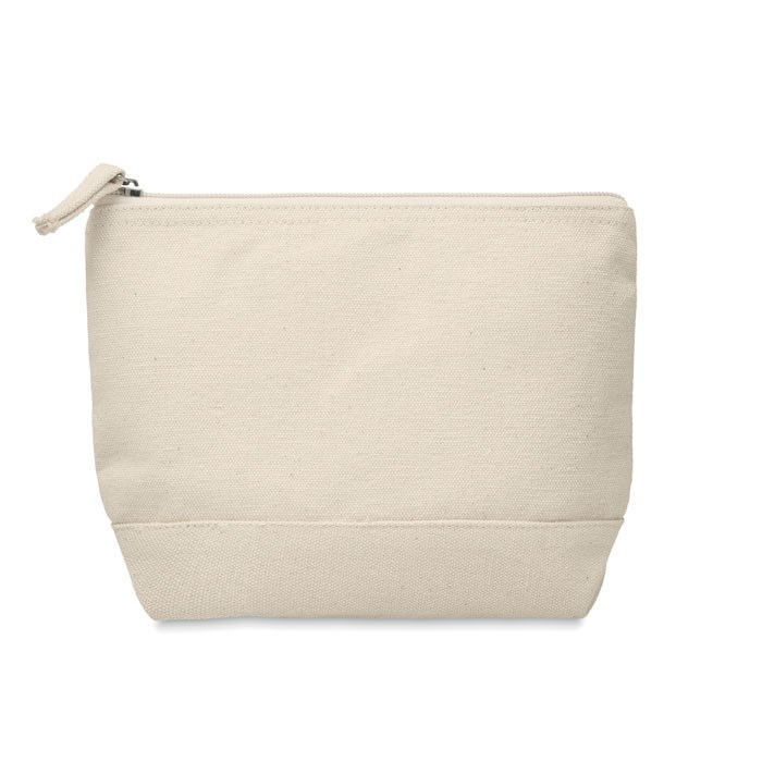 KLEUREN - 2-Kleurige katoenen toilettas - Beige