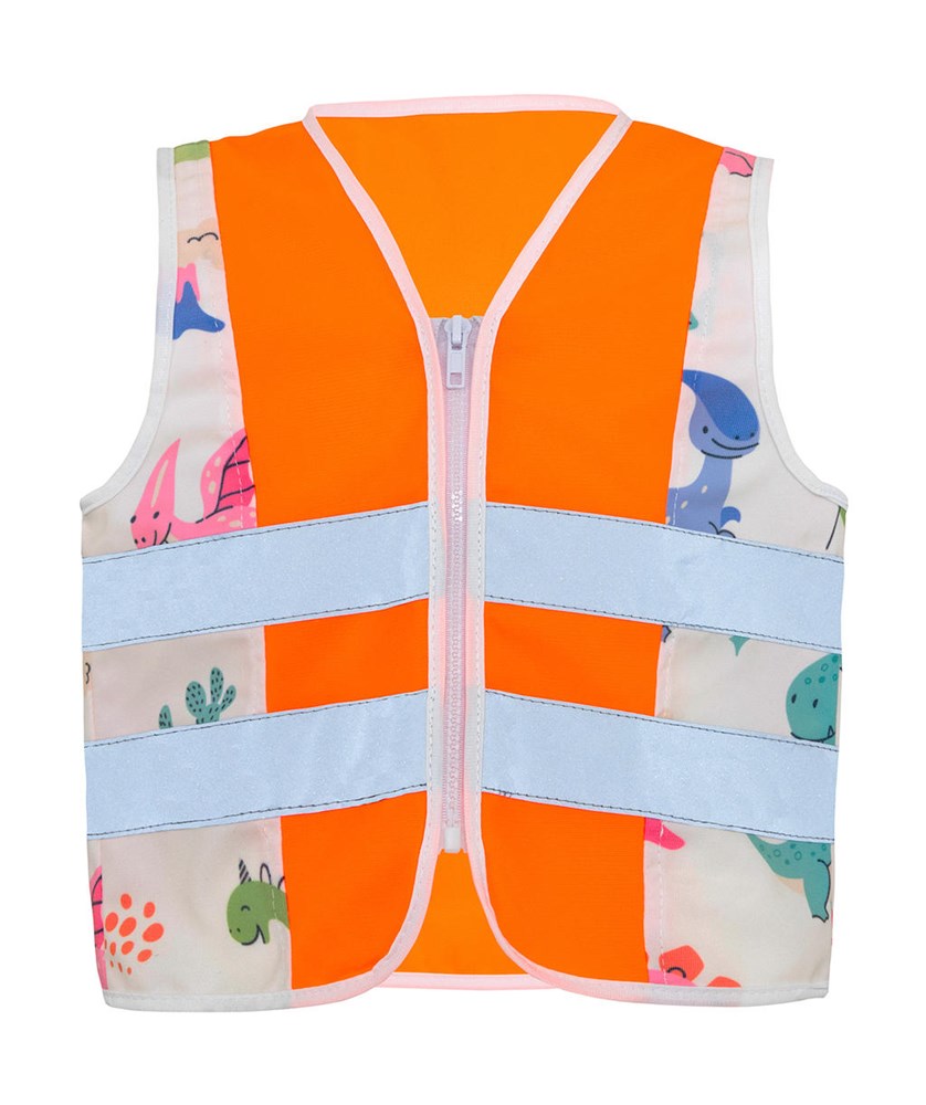 Children's Safety Vest Action - Brachiosaurus Orange