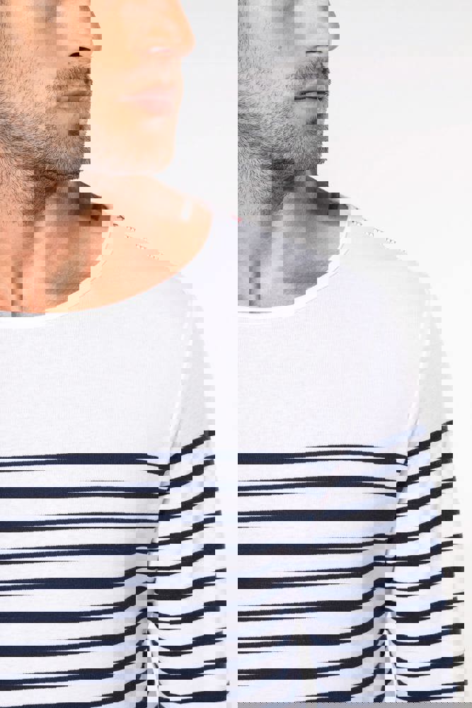 K366 - Gestreept heren-t-shirt lange mouwen
