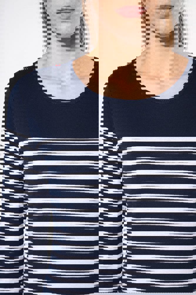 K386 - Gestreept dames-t-shirt lange mouwen K386 - Gestreept dames-t-shirt lange mouwen